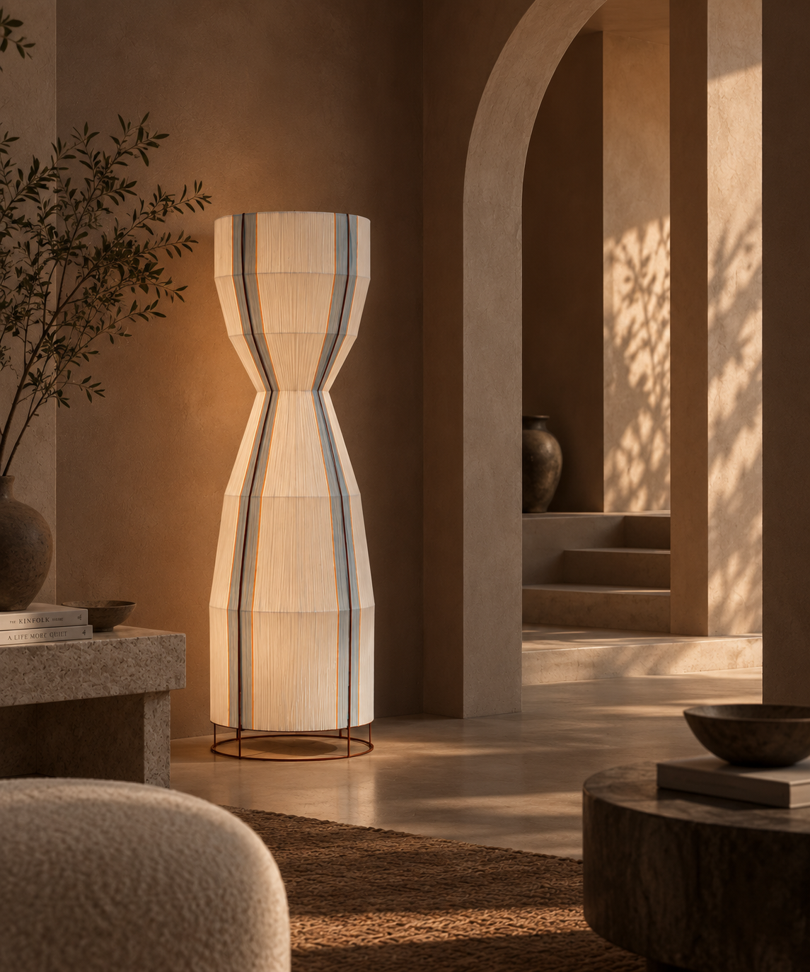 MORPHE floor lamp by HOMMETRY in a sunlit contemporary living space