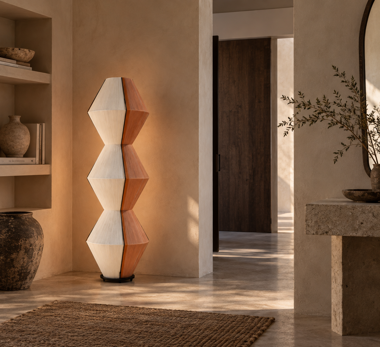 STELE sculptural floor lamp in an interior by HOMMETRY