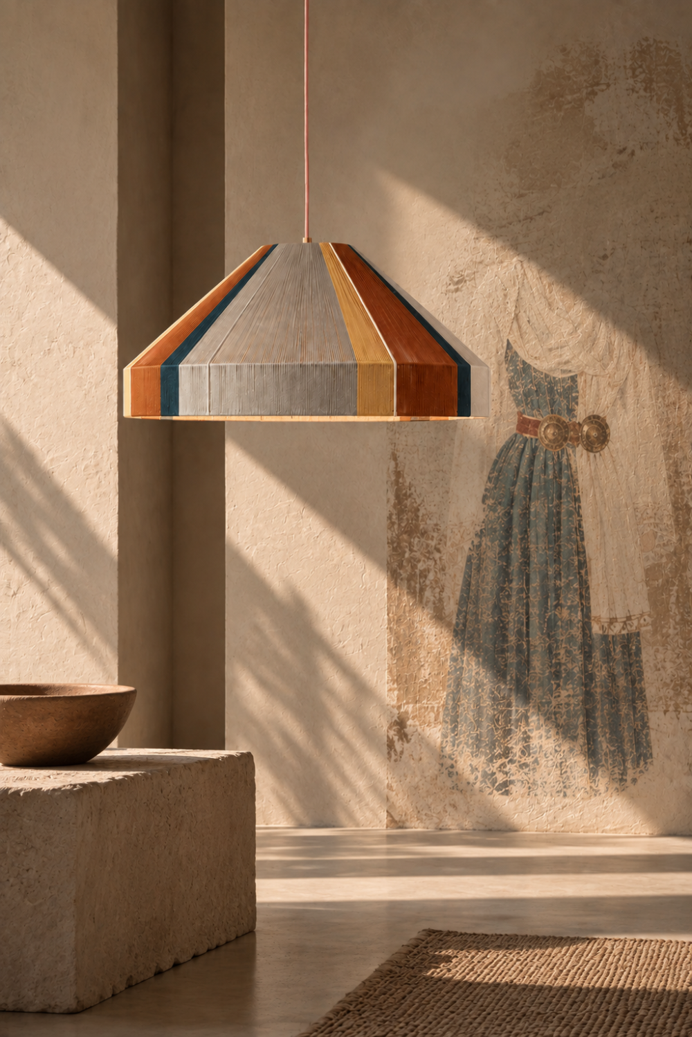 SAMOS pendant lamp from the HOMMETRY Islands collection in a warm architectural interior