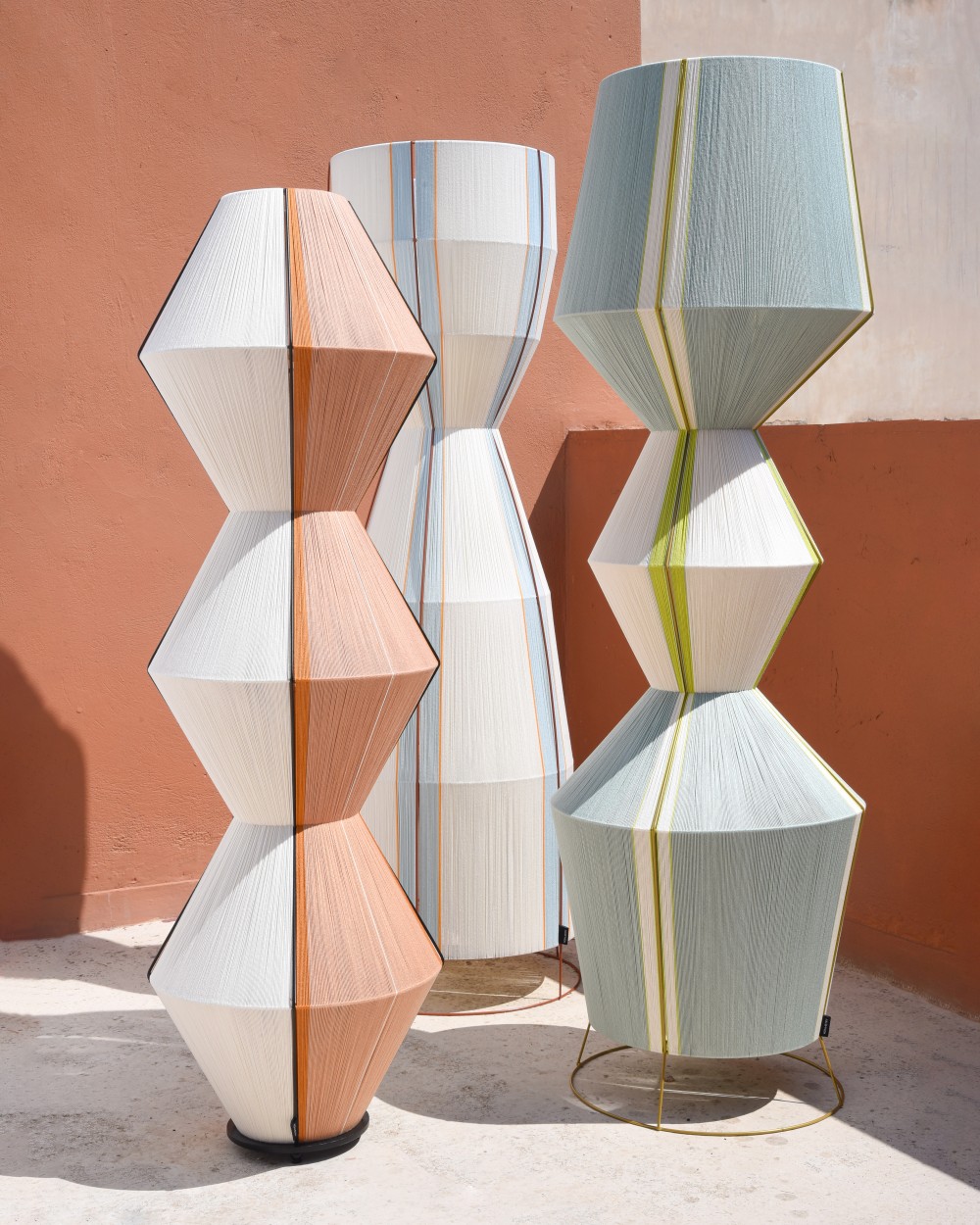 STELE, MORPHE and SYNDESIS sculptural floor lamps from the HOMMETRY SYMMETRIA collection
