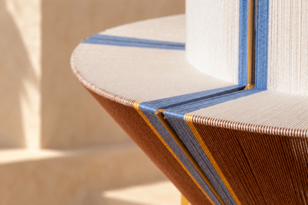 Close-up of the hand-threaded details of the NISYROS pendant lamp by HOMMETRY
