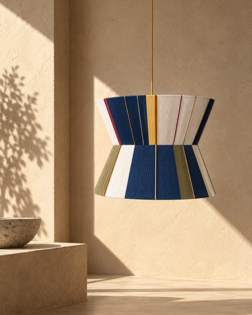 RHODOS pendant lamp from the HOMMETRY Islands collection in a warm architectural interior